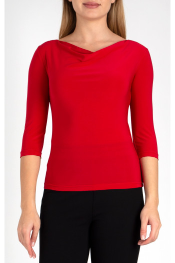 Cowl Neckline Top in Red