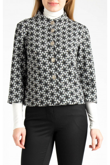 Short Jacket with Buttons with a Graphic Print