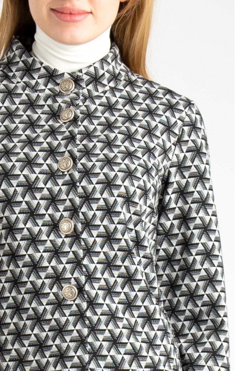 Short Jacket with Buttons with a Graphic Print