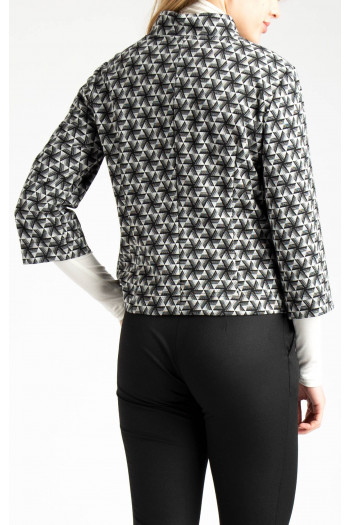 Short Jacket with Buttons with a Graphic Print [1]