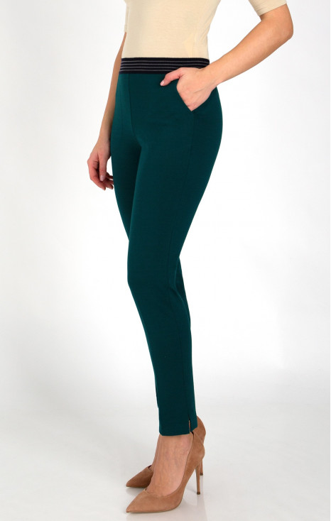 Straight-fit trousers from tricot in Botanical Garden color [1]