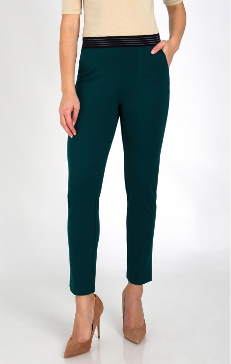 Straight-fit trousers from tricot in Botanical Garden color