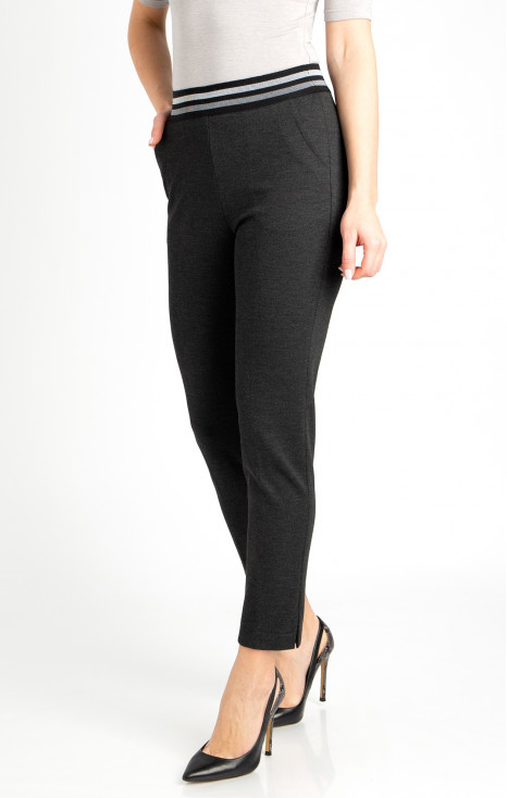 Straight-fit trousers from tricot in graphite color