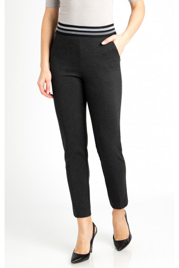 Straight-fit trousers from tricot in graphite color