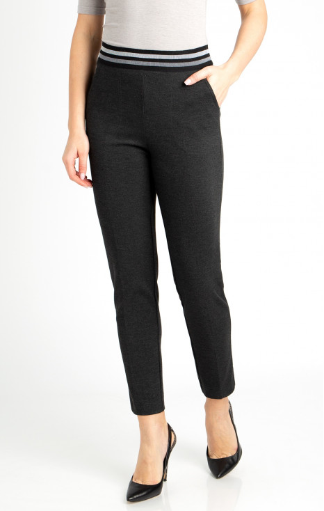 Straight-fit trousers from tricot in graphite color