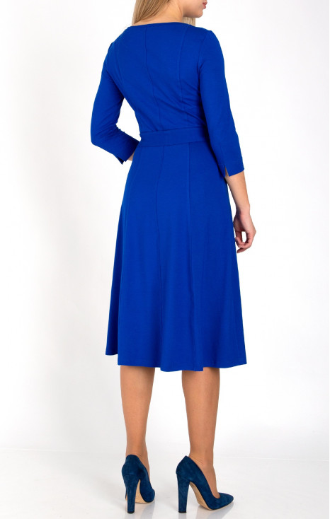 Midi Jersey Dress with Pockets in Blue