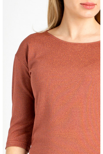 Soft Jersey Top in Coral and Gold [1]