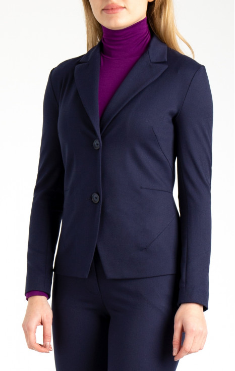 Formal straight-fit jacket in Navy Blue