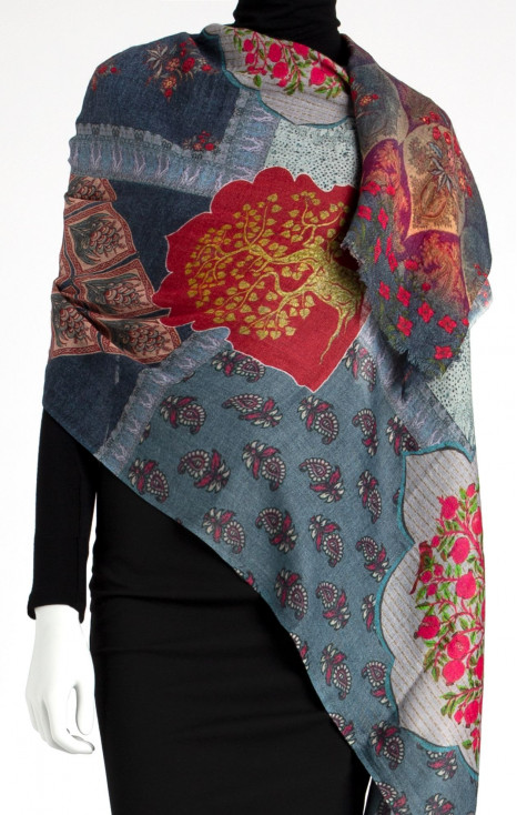 Silk and Wool Scarf with Pattern [1]
