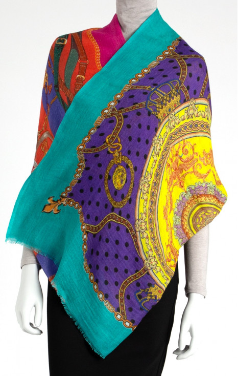Silk and Wool Scarf with Mandala Pattern [1]