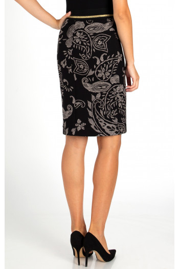 Stretch pencil skirt with graphic motives [1]