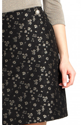 A line Floral Black and Gold Skirt [1]