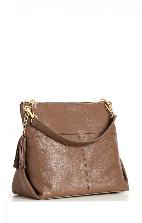 Genuine leather bag in Cocoa brown color