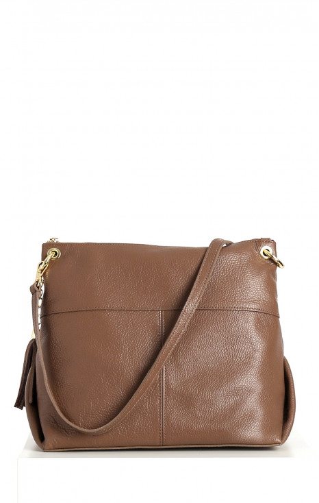 Genuine leather bag in Cocoa brown color