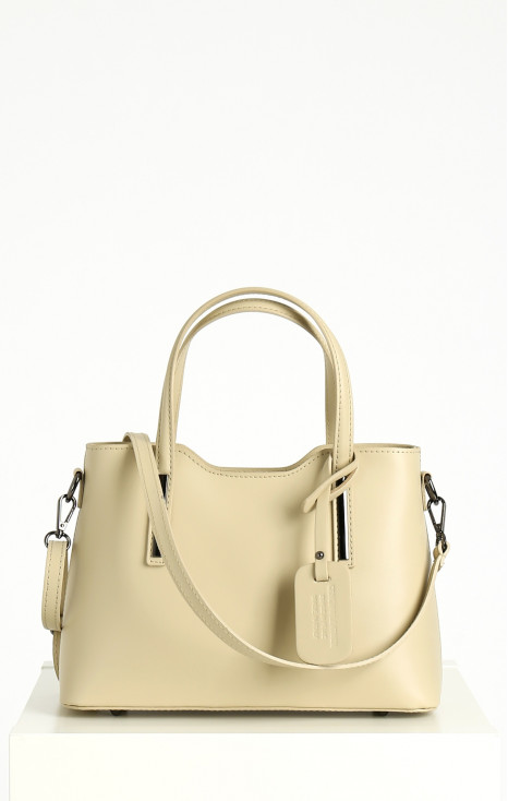 Leather Satchel Bag in Ivory