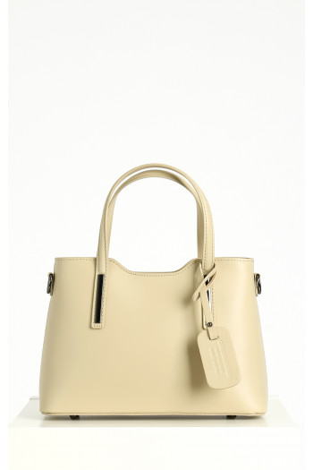 Leather Satchel Bag in Ivory
