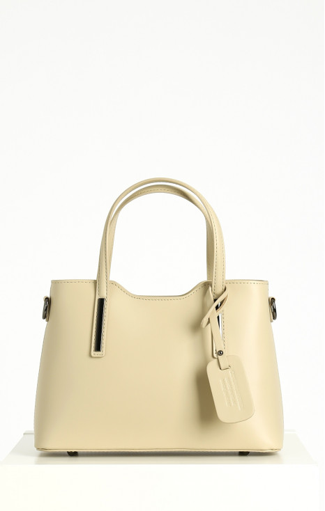 Leather Satchel Bag in Ivory