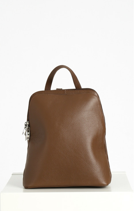 Genuine leather backpack in Cocoa brown color
