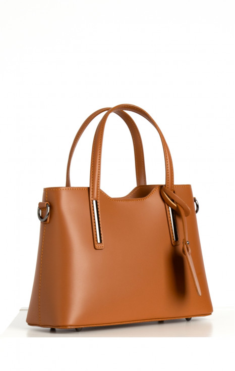 Leather Satchel Bag in Brown