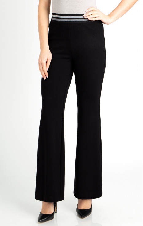 Black straight-fit trousers from tricot