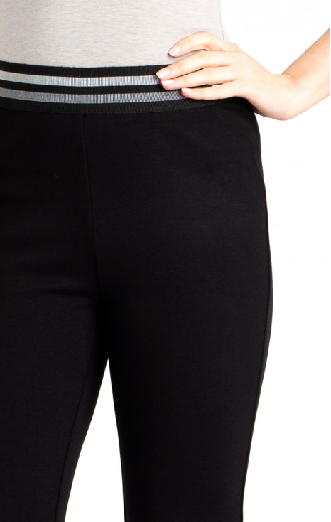 Black straight-fit trousers from tricot [1]