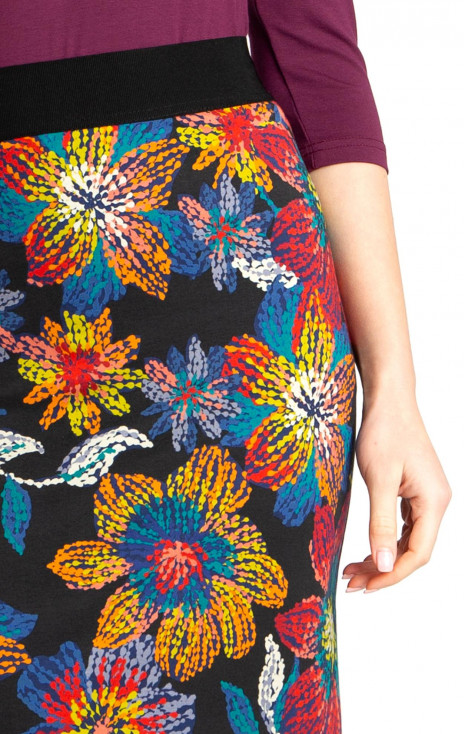 Bold Colours Floral Pencil Skirt