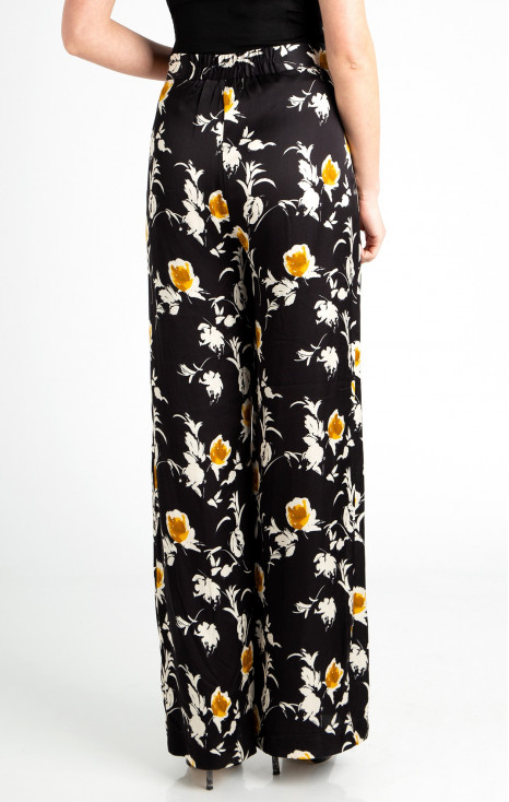 High Waist Wide Leg Trousers with Print