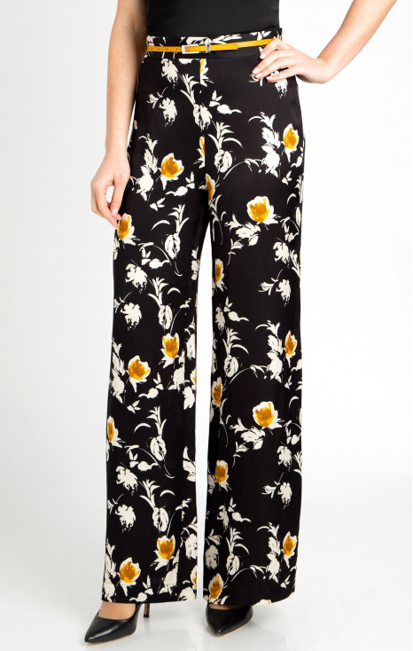 High Waist Wide Leg Trousers with Print [1]