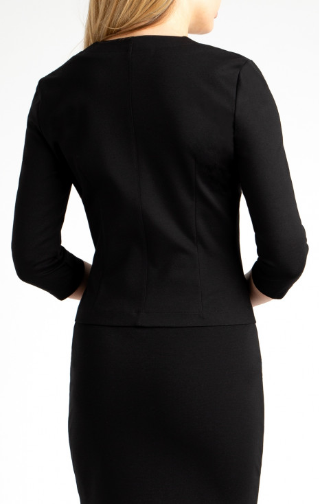 Short Blazer with Metal Fastening in Black