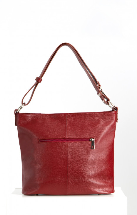 Medium Leather Bag in Red