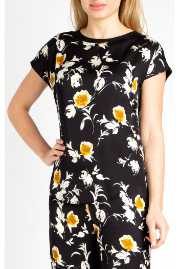 Viscose Top with Print in Black