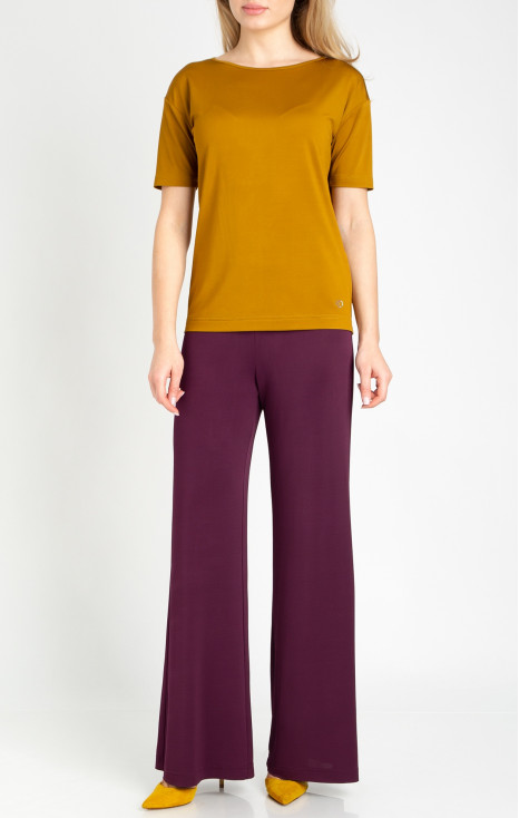 Wide Leg Trousers in Mulberry [1]