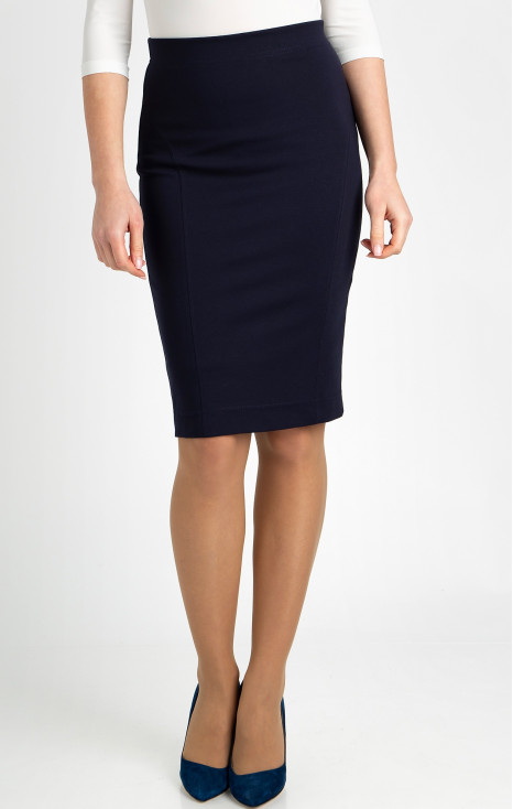 Stretch Pencil Skirt in Navy
