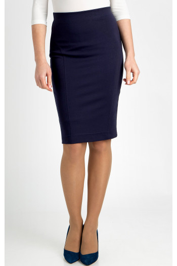 Stretch Pencil Skirt in Navy