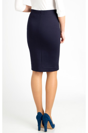 Stretch Pencil Skirt in Navy [1]