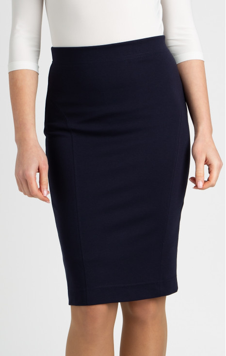 Stretch Pencil Skirt in Navy