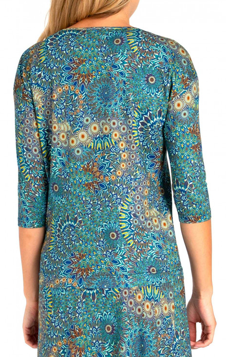Soft Jersey Top with Print in Teal [1]
