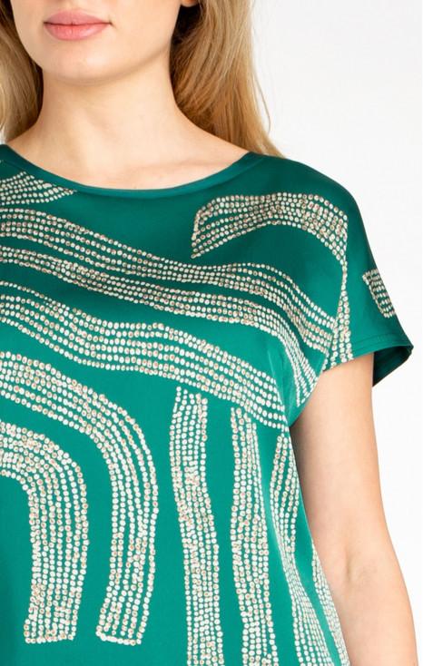 Viscose Top with Print in Teal