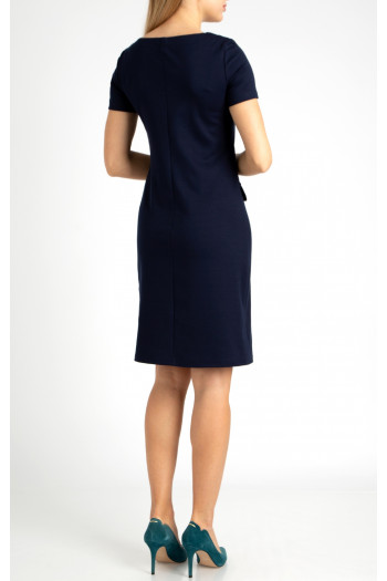 Jersey Dress with  Decorative Pockets in Navy [1]