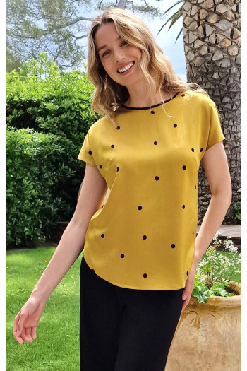Viscose Top with Print in Yellow