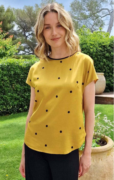 Viscose Top with Print in Yellow