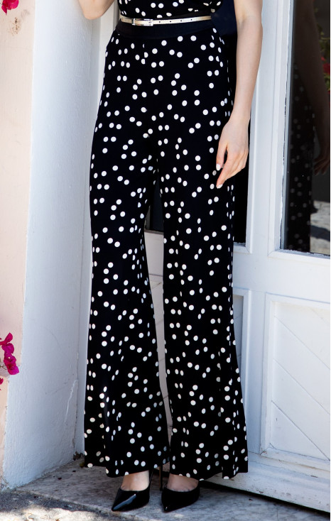 Wide Leg Trousers in Black and White