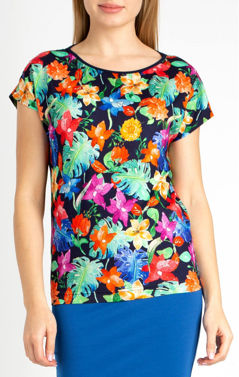Jersey T-shirt with Floral Print