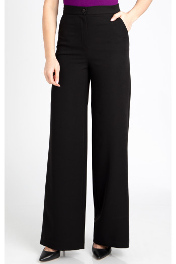 Black Wide Leg Trousers with Pockets