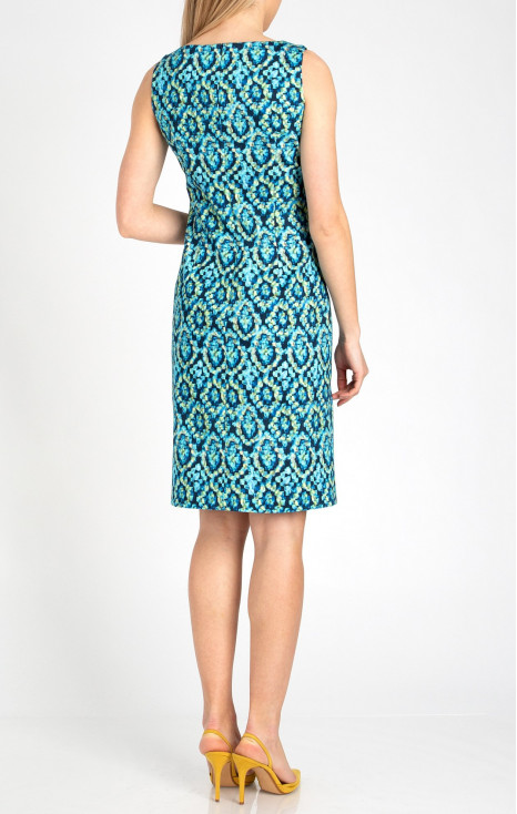 Cotton Sleeveless Mini Dress in Blue [1]