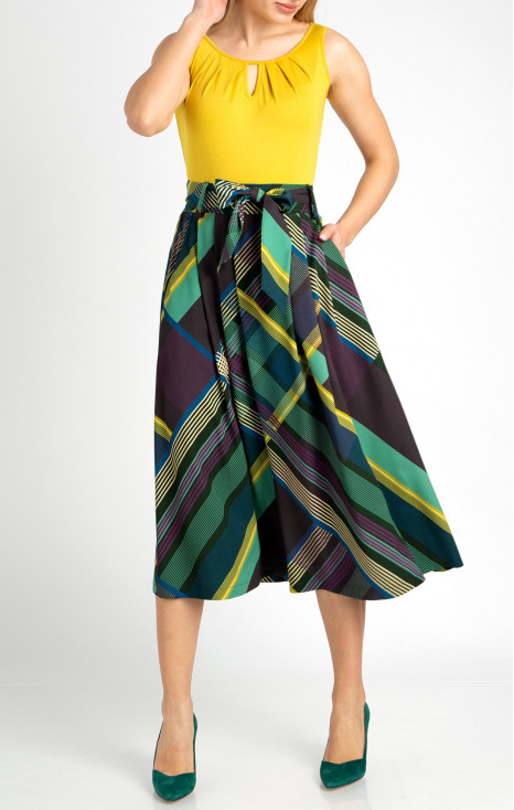 High Waist Midi Satin Skirt