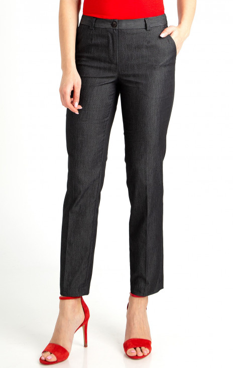 "Straight - fit cotton-blend fabric trousers with two side pockets.