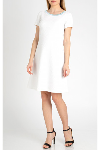 A line Jersey Dress in White