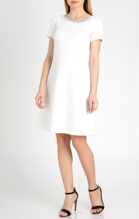 A line Jersey Dress in White