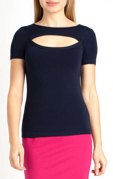 Cut Out Top in Navy